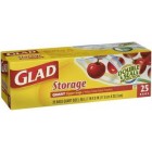 GLAD ZIPPER LOCK STORAGE BAGS GALLON 20 SINGLES